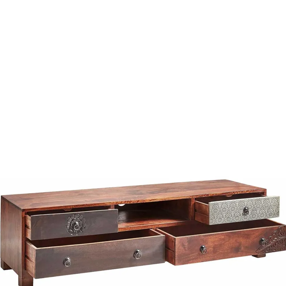 Wohnen Tv & Hifi-Möbel|Lowboards<150x40x40 Fernsehkommode aus Akazie mehrfarbig - Welina