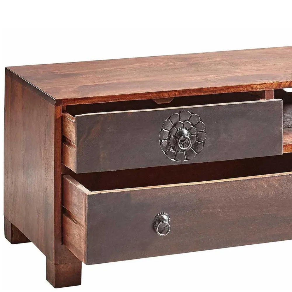 Wohnen Tv & Hifi-Möbel|Lowboards<150x40x40 Fernsehkommode aus Akazie mehrfarbig - Welina