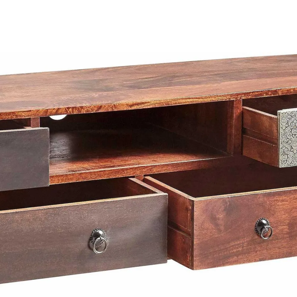 Wohnen Tv & Hifi-Möbel|Lowboards<150x40x40 Fernsehkommode aus Akazie mehrfarbig - Welina