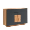 Wohnen Sideboards<120x87x40 Flur Kommode in Anthrazit Glas - Mandrey