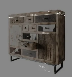 Wohnen Sideboards<115x103x36 Große Kommode aus Recyclingholz - Calcalero