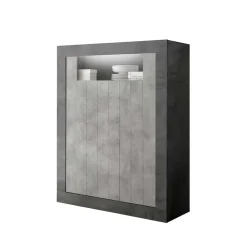 Wohnen Highboards<110x144x43 Highboard in Beton Grau Dekor - Beverli