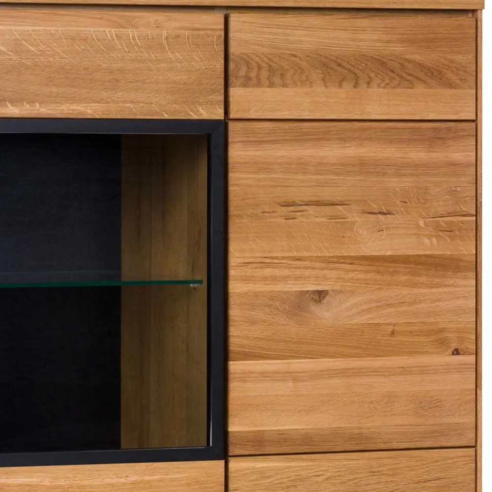 Wohnen Highboards<102x148x42 Highboard mit Glas Einsatz - 4-türig - Sennya