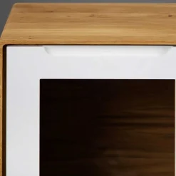 Wohnen Vitrinen<90x109x40 Highboard mit Glas Türen & 4 Schubladen - Diesta