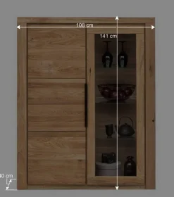 Wohnen Vitrinen|Schränke<108x141x40 Highboard mit Glaseinsatz - Nelenia