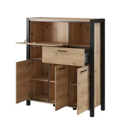 Wohnen Highboards<120x140x41 Highboard mit Klappe & 3 Türen - Zavorra