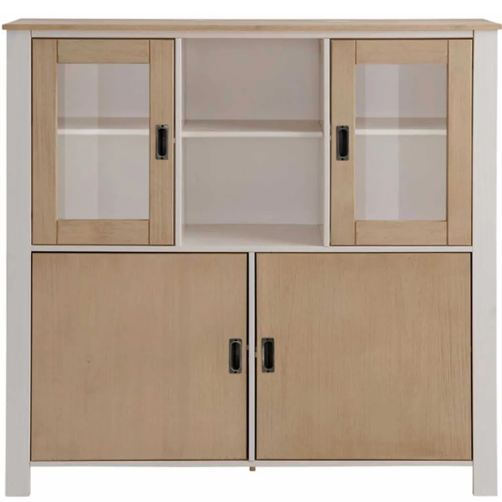 Wohnen Sideboards<125x120x35 Highboard Scandi Style zweifarbig - Airina