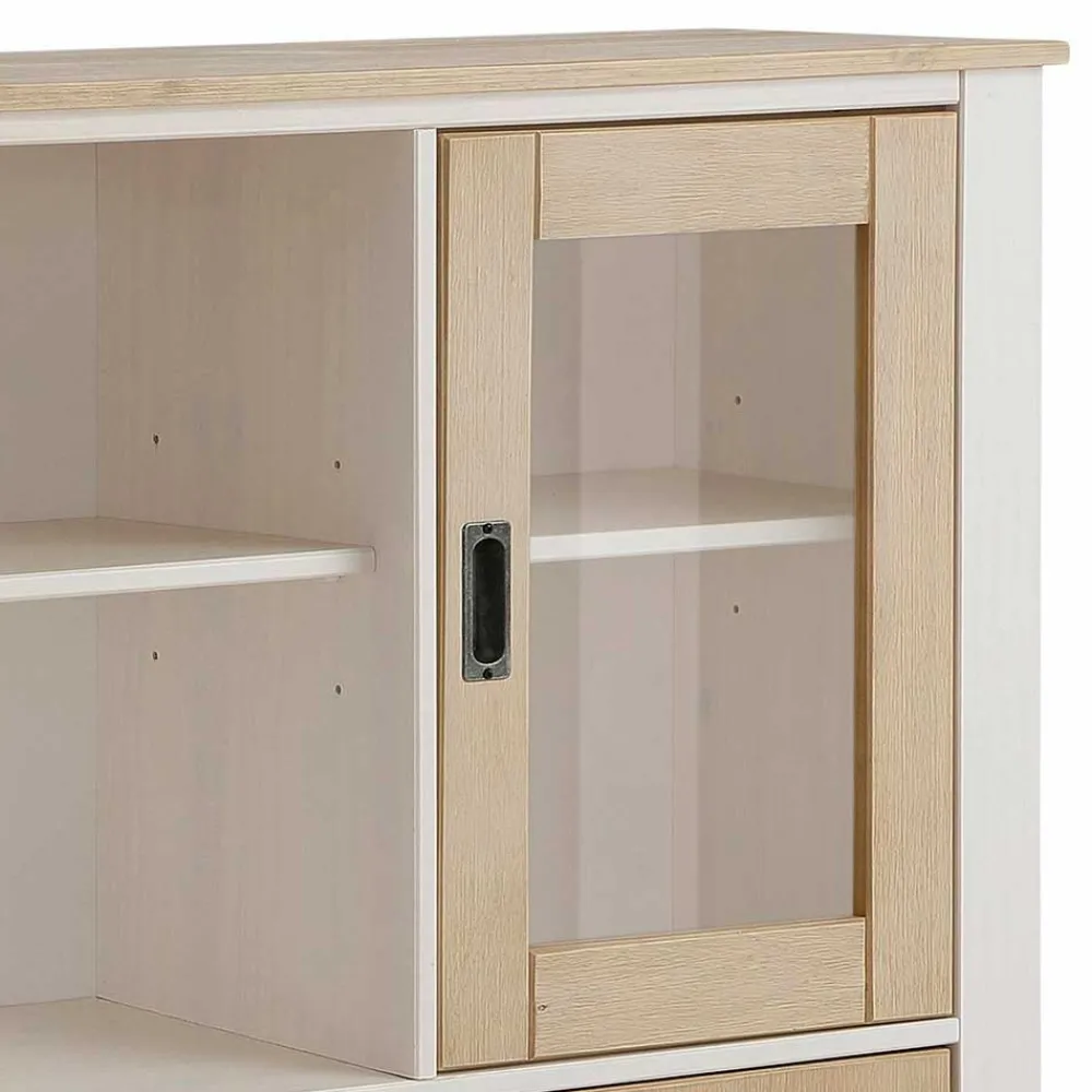 Wohnen Sideboards<125x120x35 Highboard Scandi Style zweifarbig - Airina