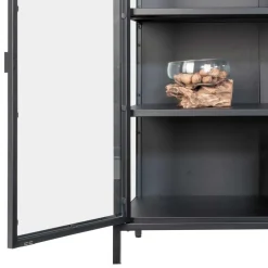 Wohnen Vitrinen<80x102x40 Highboard Vitrine aus Glas & Stahl - Immy
