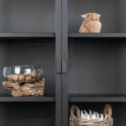 Wohnen Vitrinen<80x102x40 Highboard Vitrine aus Glas & Stahl - Immy
