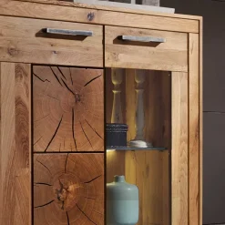 Wohnen Highboards<103x135x40 Highboard Vitrine mit Hirnholz Dekor - Troncon