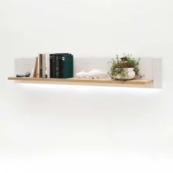Wohnen Regale<150x25x22 Hängeboard in Natur & Weiß - Samula