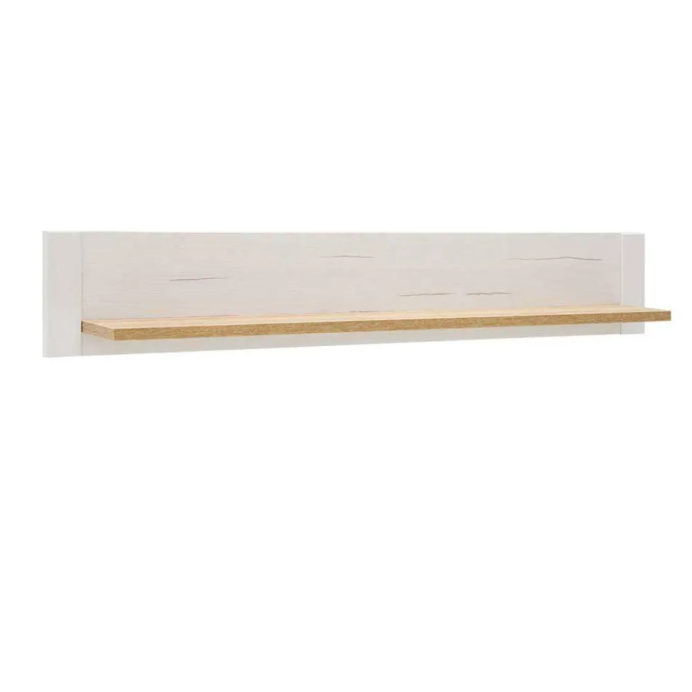 Wohnen Regale<150x25x22 Hängeboard in Natur & Weiß - Samula