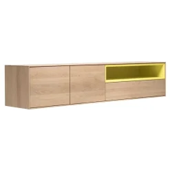 Wohnen Tv & Hifi-Möbel|Lowboards<205x43x40 Hängeschrank fürs Wohnzimmer in Eiche Bianco - Enifra