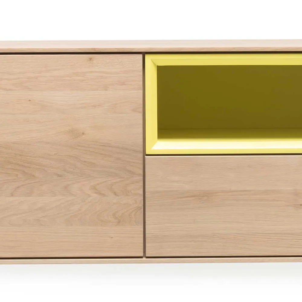 Wohnen Tv & Hifi-Möbel|Lowboards<205x43x40 Hängeschrank fürs Wohnzimmer in Eiche Bianco - Enifra