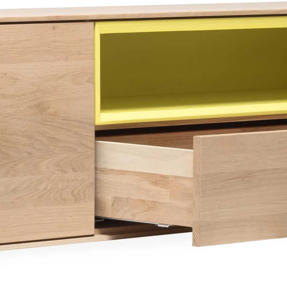 Wohnen Tv & Hifi-Möbel|Lowboards<205x43x40 Hängeschrank fürs Wohnzimmer in Eiche Bianco - Enifra