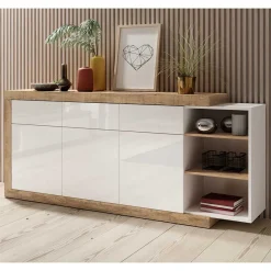 Wohnen Sideboards<200x86x40 Hochglanz Anrichte in Weiß - Milvara
