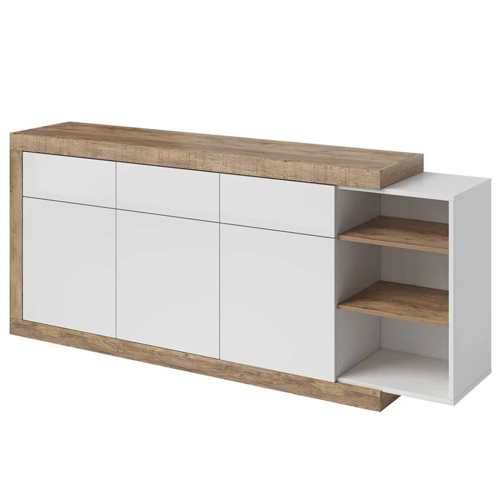Wohnen Sideboards<200x86x40 Hochglanz Anrichte in Weiß - Milvara