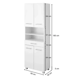 Wohnen Schränke<60x185x35 Hochglanz Hochschrank fürs Bad - Vohdan