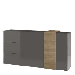 Wohnen Sideboards<181x94x44 Hochglanz Kombi-Kommode in Grau - Eracosta