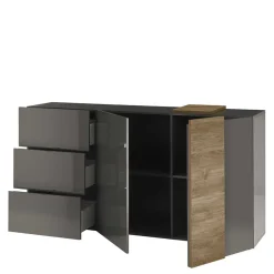 Wohnen Sideboards<181x94x44 Hochglanz Kombi-Kommode in Grau - Eracosta