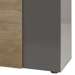 Wohnen Sideboards<181x94x44 Hochglanz Kombi-Kommode in Grau - Eracosta