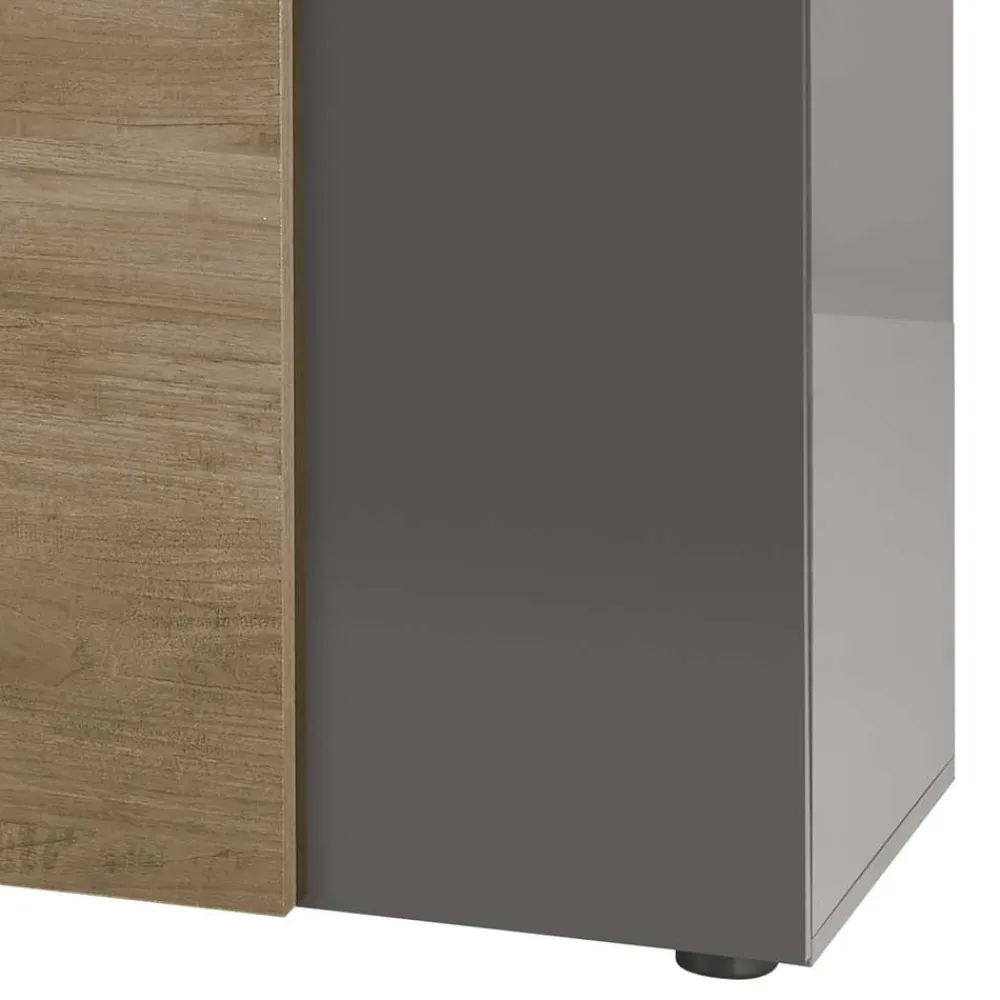 Wohnen Sideboards<181x94x44 Hochglanz Kombi-Kommode in Grau - Eracosta