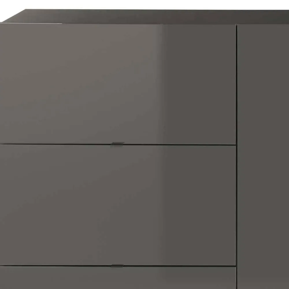 Wohnen Sideboards<181x94x44 Hochglanz Kombi-Kommode in Grau - Eracosta