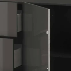 Wohnen Sideboards<181x94x44 Hochglanz Kombi-Kommode in Grau - Eracosta