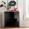 Wohnen Highboards|Kommoden<102x115x40 Hochglanz Kommode in Schwarz - Ercurs