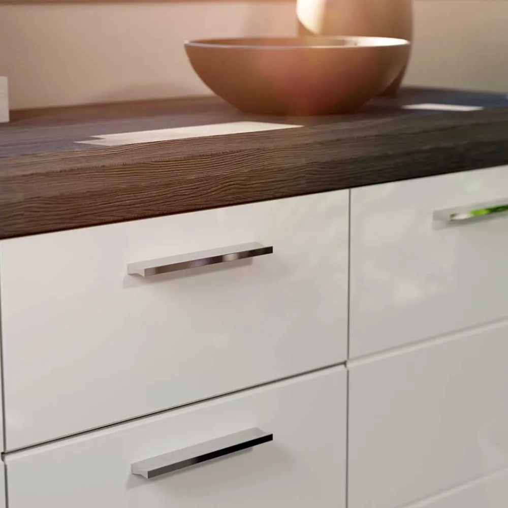 Wohnen Sideboards<120x85x37 Hochglanz Kommode in Weiß & Grau - Nancys