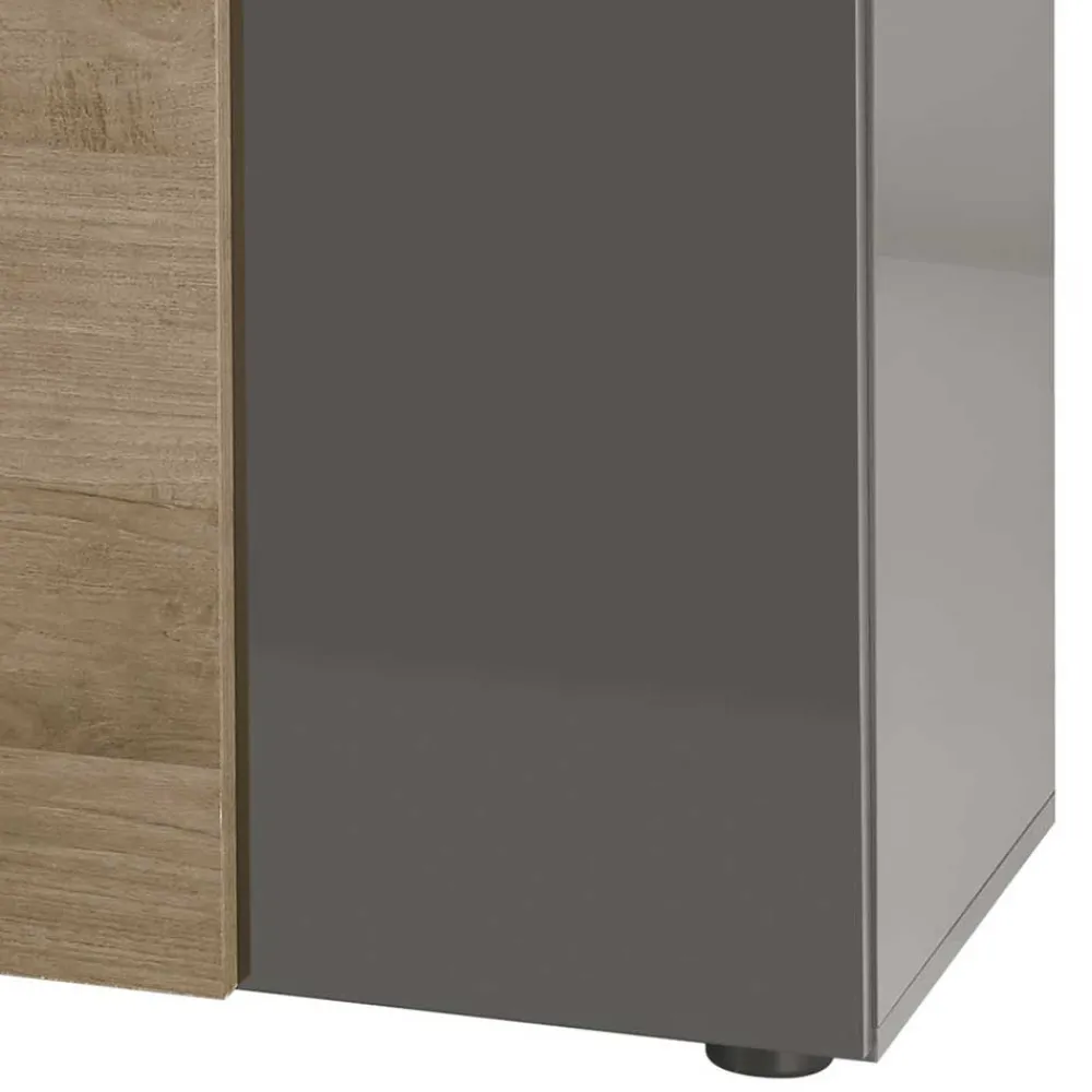 Wohnen Tv & Hifi-Möbel|Lowboards<181x59x44 Hochglanz TV Unterschrank in Grau - Eracosta