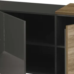 Wohnen Tv & Hifi-Möbel|Lowboards<181x59x44 Hochglanz TV Unterschrank in Grau - Eracosta