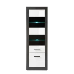 Wohnen Vitrinen<65x198x35 Hochglanz Vitrine mit 2 Türen - Istensa