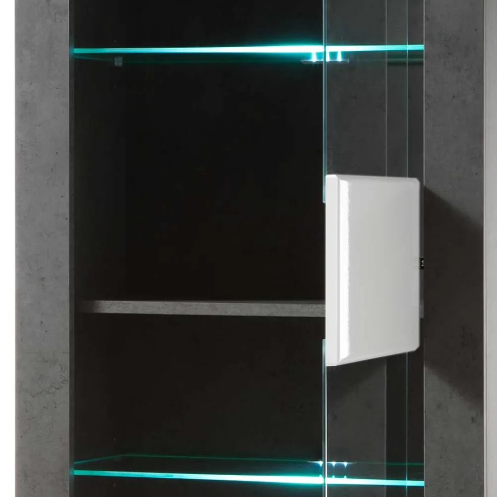 Wohnen Vitrinen<65x198x35 Hochglanz Vitrine mit 2 Türen - Istensa