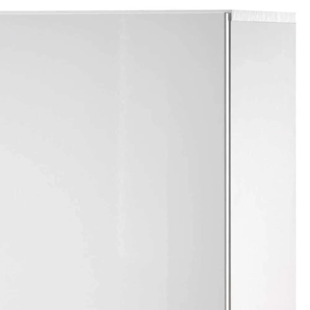 Wohnen Highboards|Vitrinen<80x123x35 Hochglanz Vitrinenschrank in Weiß - Timmona