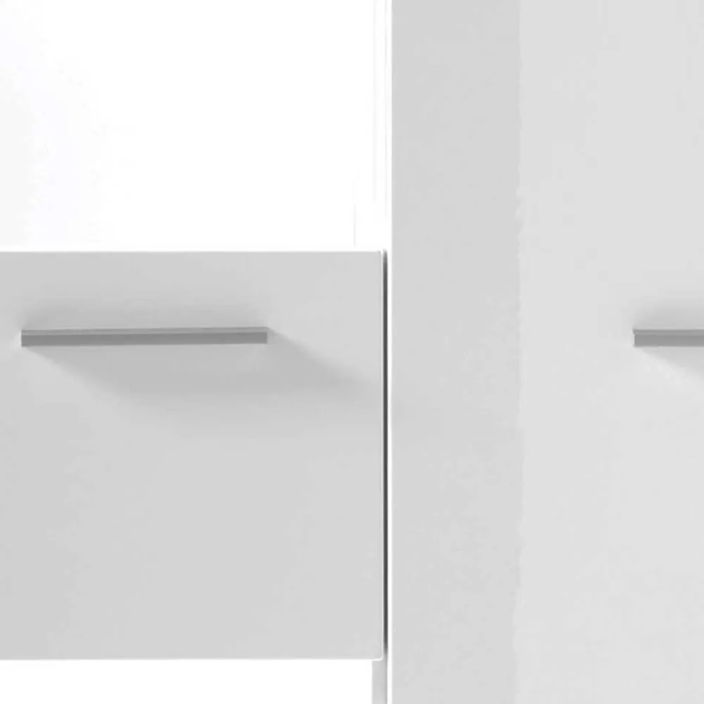 Wohnen Highboards|Vitrinen<80x123x35 Hochglanz Vitrinenschrank in Weiß - Timmona