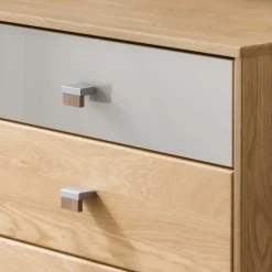 Wohnen Kommoden<60x86x43 Hochkommode in Beige Glas & Eiche - Emdsiva