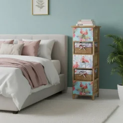 Wohnen Kommoden<30x90x30 Hochkommode in Braun & Bunt - Drawa