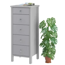 Wohnen Kommoden<40x106x41 Hochkommode in Grau lackiert - Jessy