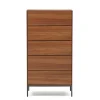 Wohnen Kommoden<60x114x40 Hochkommode in Nussbaumfarben - Milena