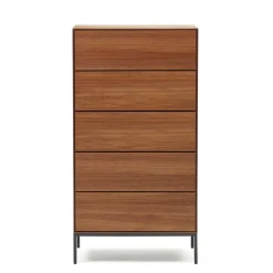 Wohnen Kommoden<60x114x40 Hochkommode in Nussbaumfarben - Milena