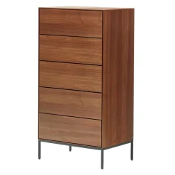 Wohnen Kommoden<60x114x40 Hochkommode in Nussbaumfarben - Milena