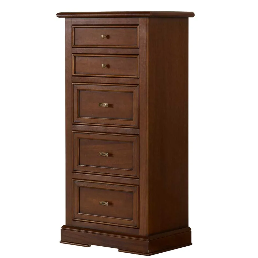 Wohnen Kommoden<60x119x38 Hochkommode in Walnuss Braun - Istefanio