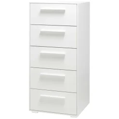Wohnen Kommoden<50x111x49 Hochkommode in Weiß aus Buche - Volcma