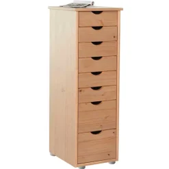 Wohnen Kommoden<34x102x39 Hochkommode mit acht Schubladen - Uncosma