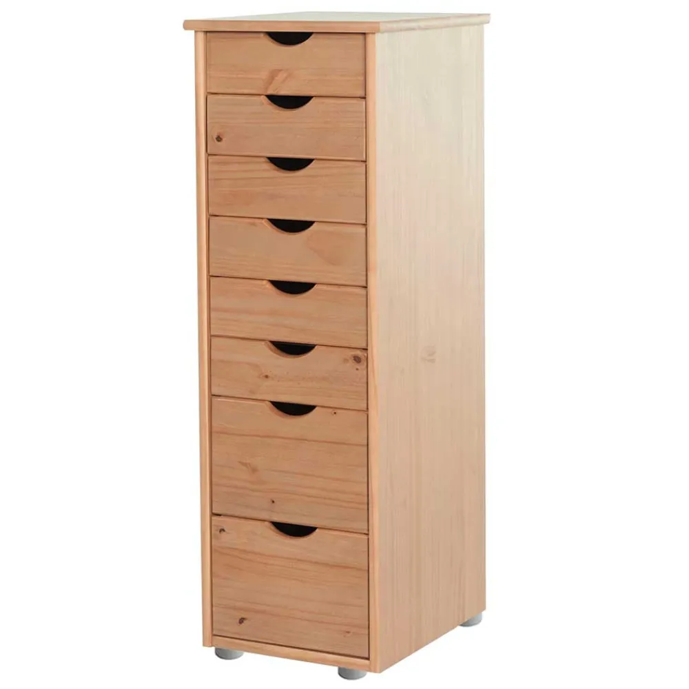 Wohnen Kommoden<34x102x39 Hochkommode mit acht Schubladen - Uncosma