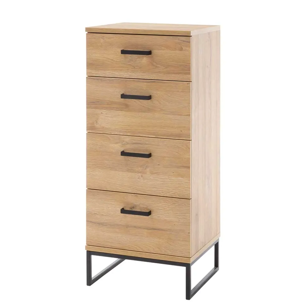 Wohnen Kommoden<50x116x44 Hochkommode mit Bügelgestell - Truvisas