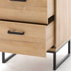 Wohnen Kommoden<50x116x44 Hochkommode mit Bügelgestell - Truvisas