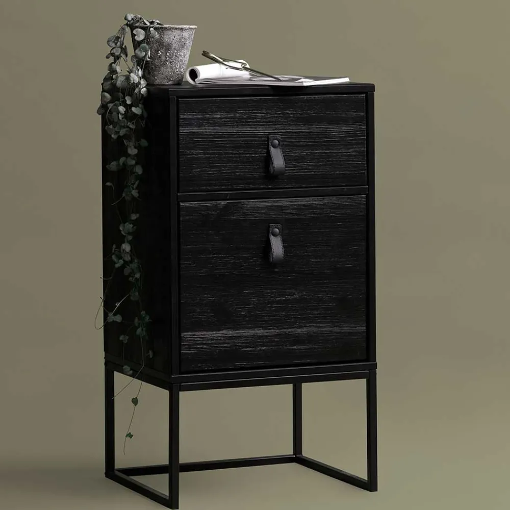 Wohnen Kommoden<40x74x35 Hochkommode mit Bügelgestell - Clewono